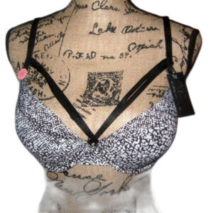 Youmita Snake Print Caged Plunge Underwire 36B Bra NWT